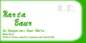 marta baur business card